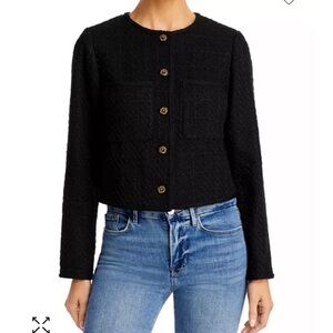 NWT Aqua Women's Black Tweed Lady Jacket